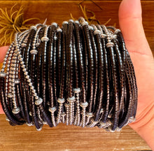 Load image into Gallery viewer, Black Onyx Heishi Choker – 14.5" with Sterling Silver Beads