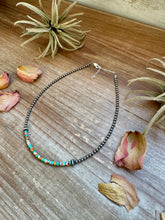 Load image into Gallery viewer, Sterling Silver Pearl Choker with Turquoise & Spiny Oyster Heishi