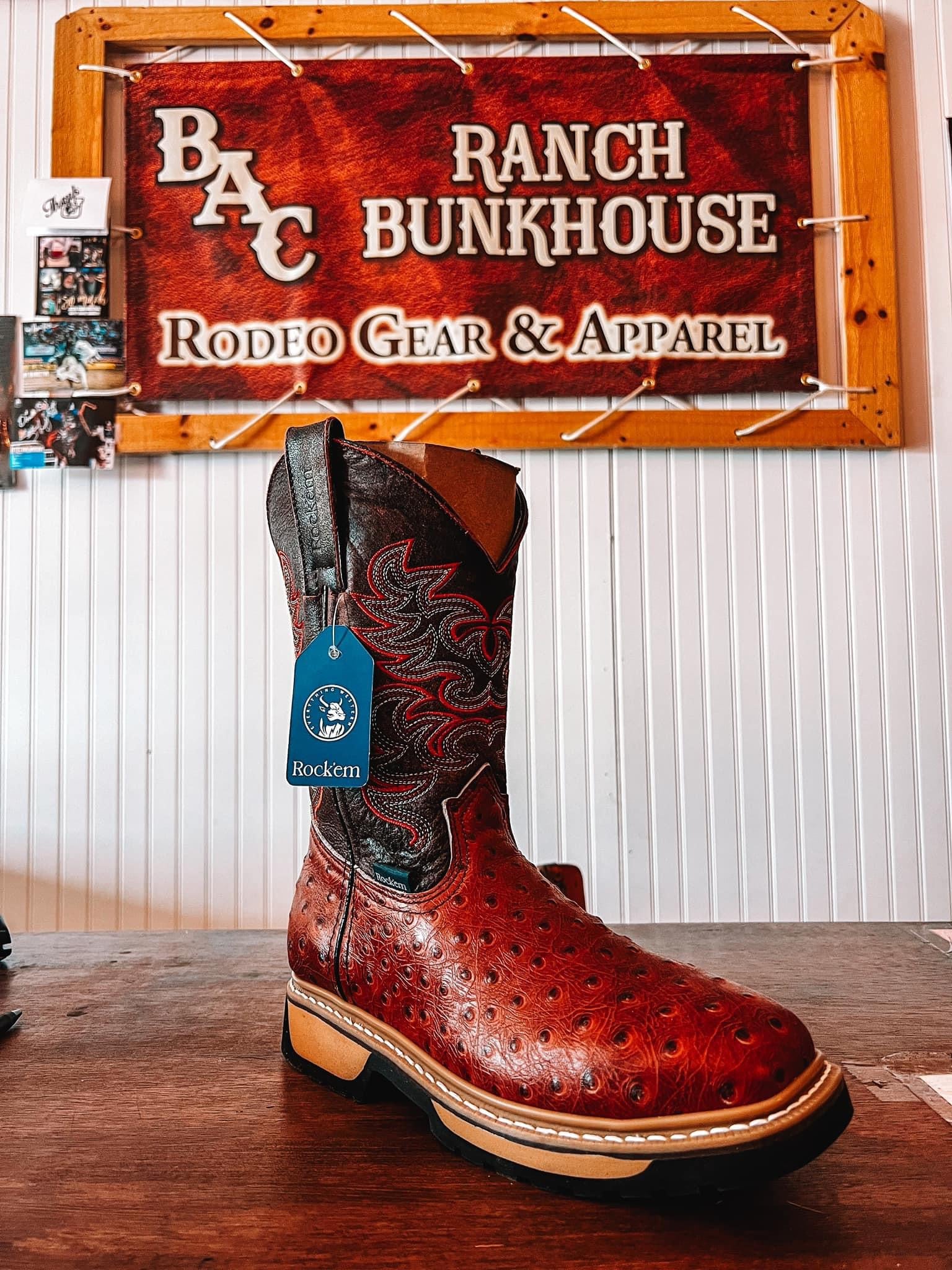 Ostrich Work Boot BAC Ranch Bunkhouse