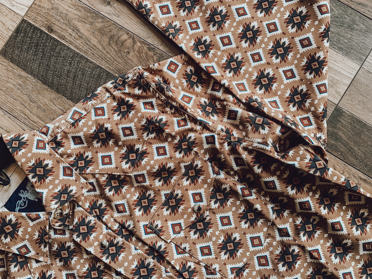 Tan Aztec Pearl Snap** X-LARGE ONLY