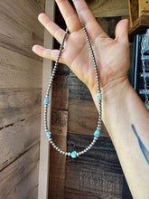 Load image into Gallery viewer, Golden Hill Turquoise &amp; Sterling Silver Pearl Necklace – 16&quot; + Extender
