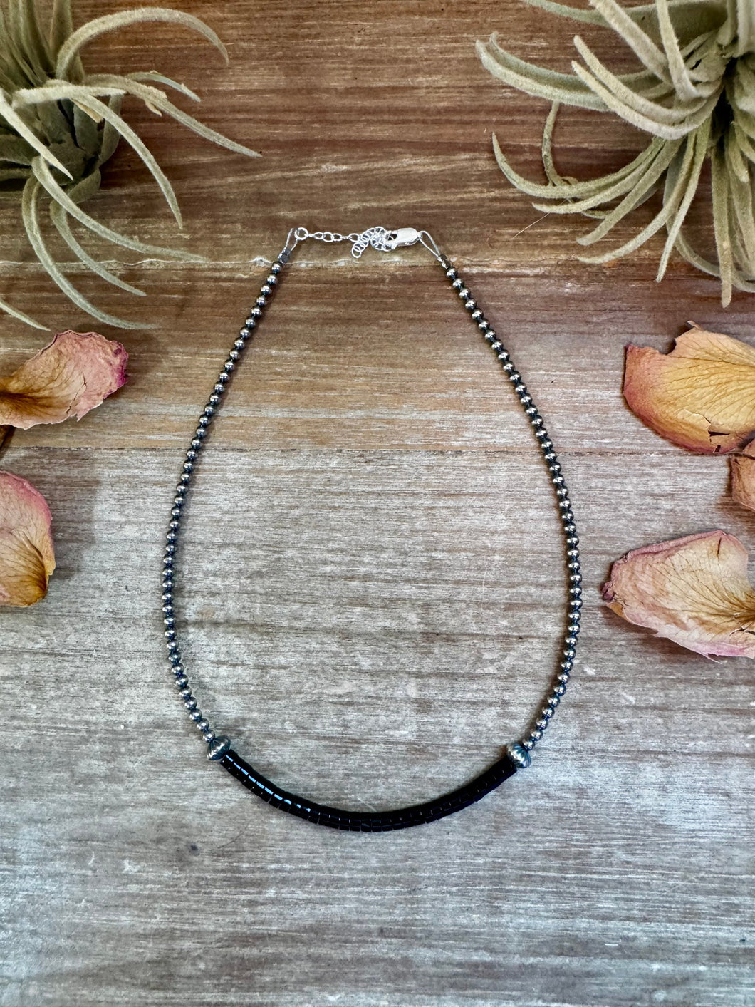 Black Onyx Heishi Choker – 14.5
