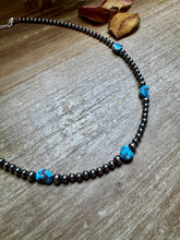 Load image into Gallery viewer, Golden Hill Turquoise &amp; Sterling Silver Pearl Necklace – 16&quot; + Extender
