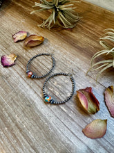 Load image into Gallery viewer, Smaller Sterling Silver Pearls Hoops with Mohave
