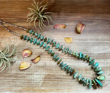 Load image into Gallery viewer, 34-Inch Natural Shell &amp; Turquoise Nugget Necklace
