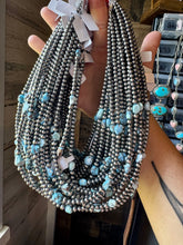 Load image into Gallery viewer, Golden Hill Turquoise &amp; Sterling Silver Pearl Necklace – 16&quot; + Extender
