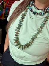 Load image into Gallery viewer, 34-Inch Natural Shell &amp; Turquoise Nugget Necklace
