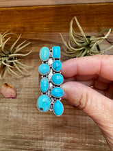Load image into Gallery viewer, Adjustable Kingman Turquoise Statement Ring – USA Made, 9 Stones
