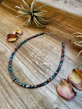 Load image into Gallery viewer, Sterling Silver Pearls choker and Pink and blue sea sediment Heishi
