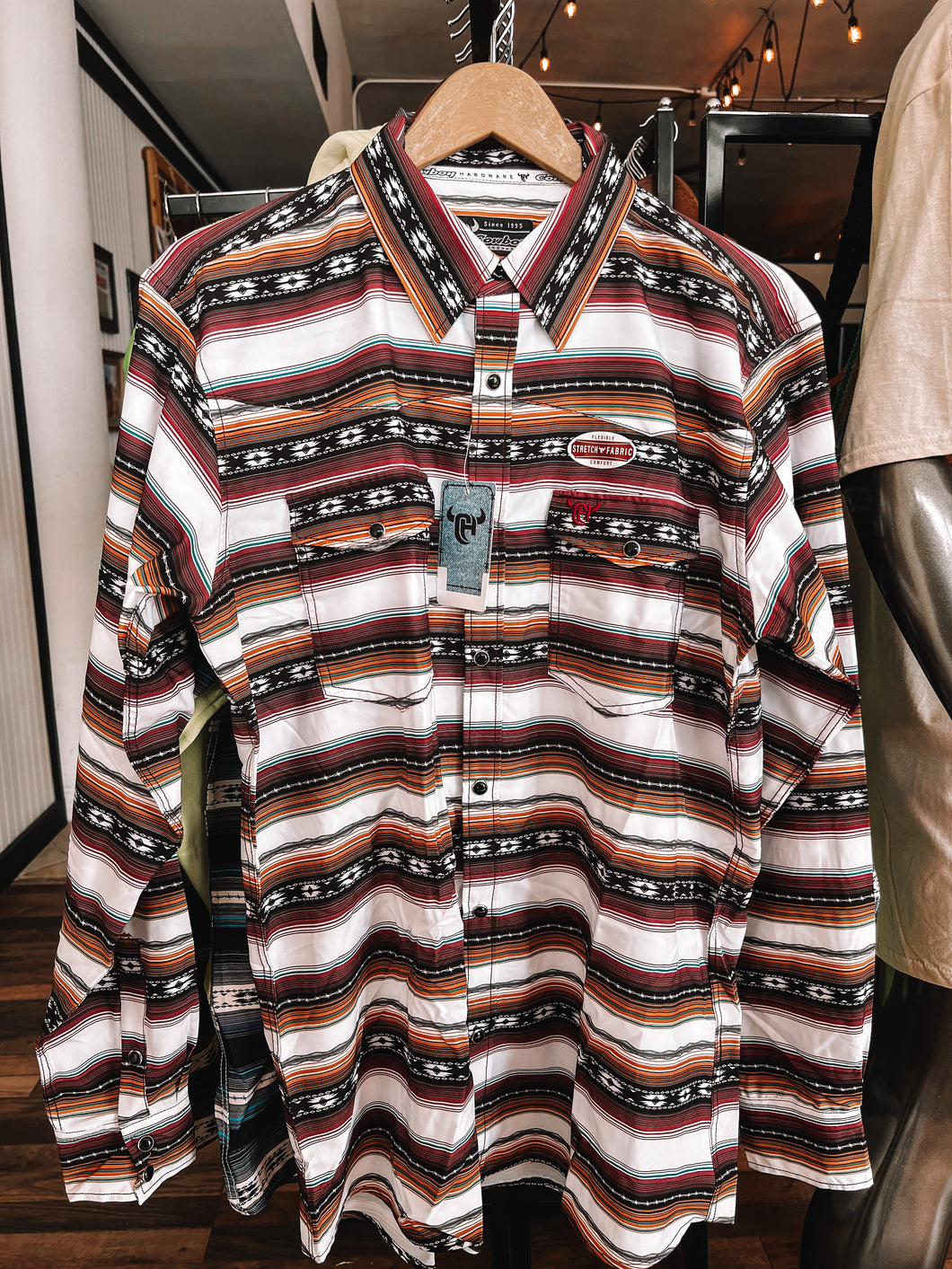 Striped Aztec Red L/S** X-LARGE ONLY