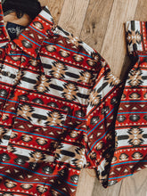 Load image into Gallery viewer, Maroon Aztec Pearl Snap
