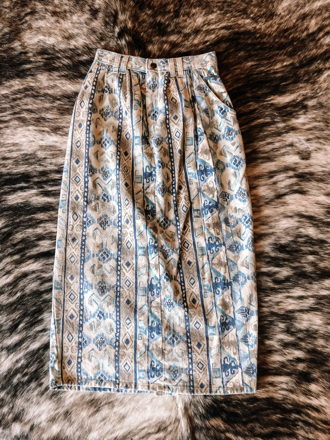 Tribal Jean Skirt
