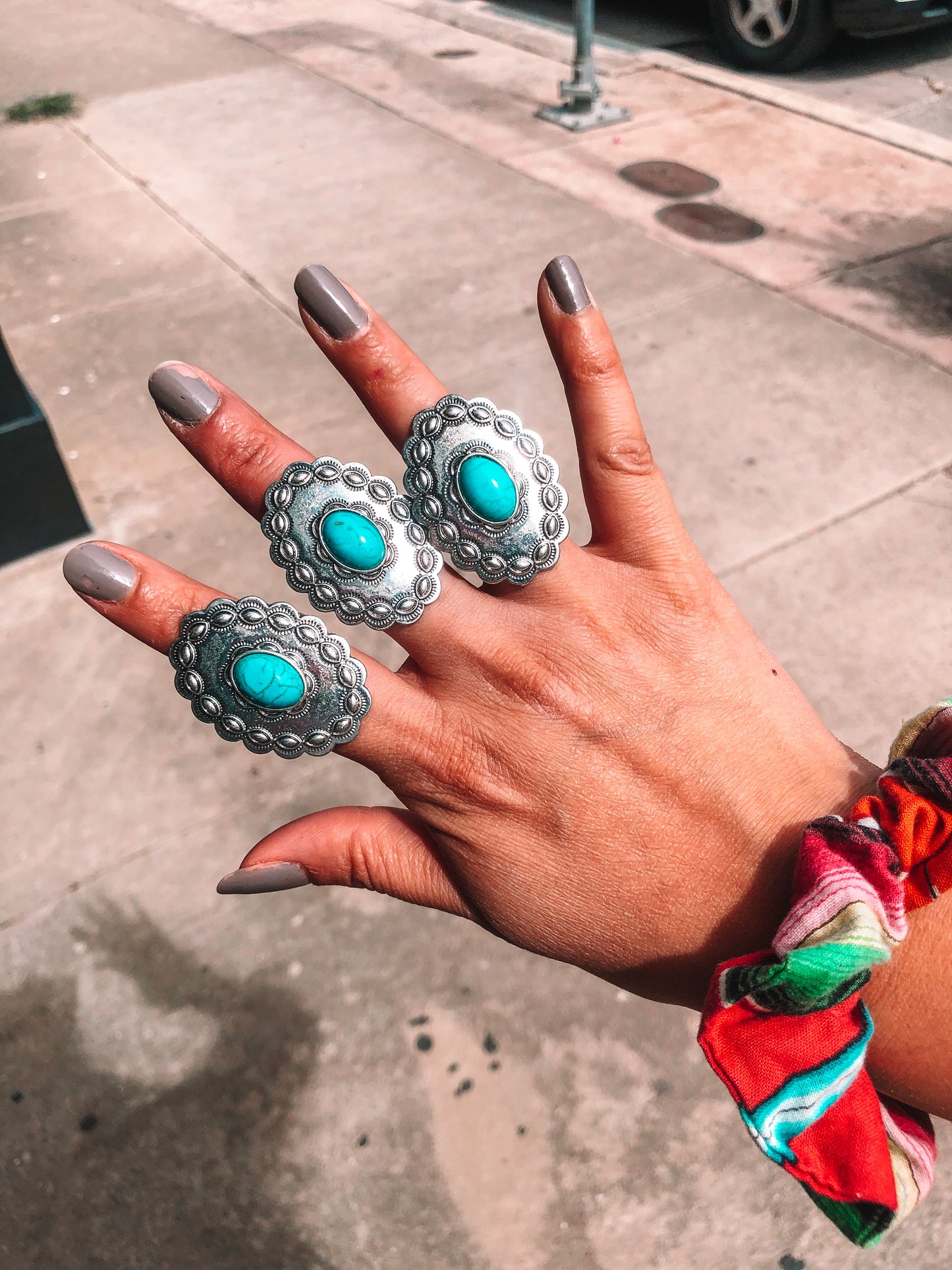 Turquoise Concho Ring