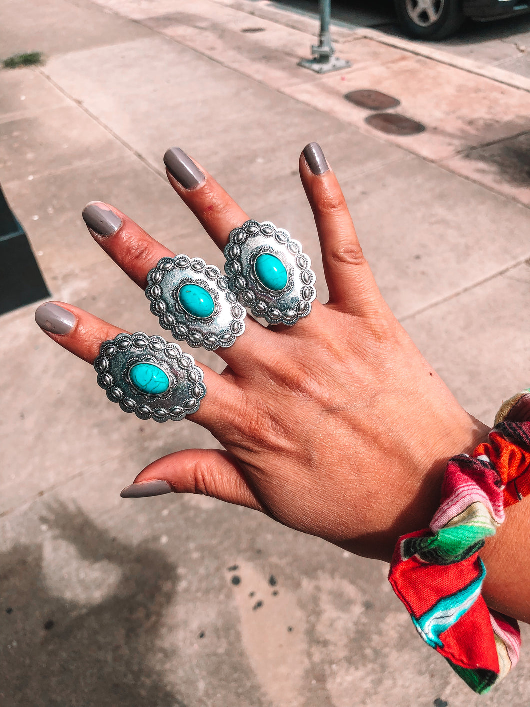 Turquoise Concho Ring